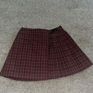 Maroon Pleated Skirt